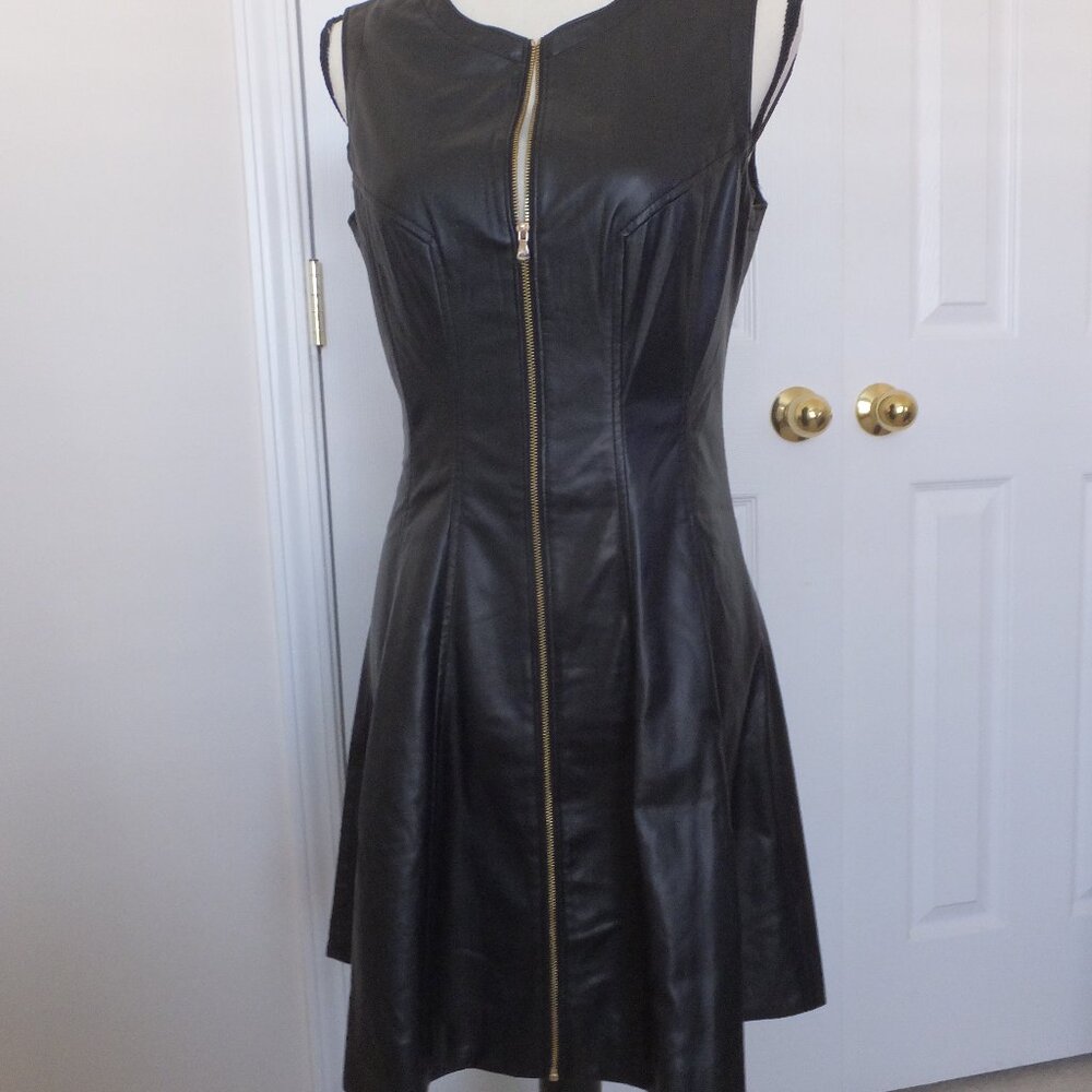 Cynthia Steffe Black Vegan Leather Dress